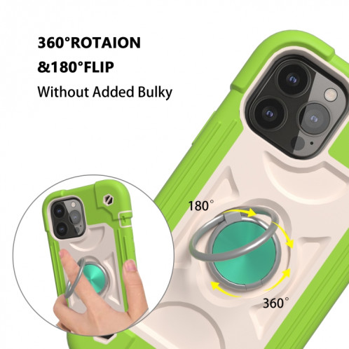 Silicone antichoc + étui de protection PC avec porte-bague pour iPhone 13 Pro (Guava) SH603C688-07