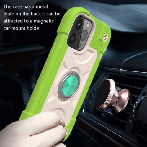 Silicone antichoc + étui de protection PC avec porte-bague pour iPhone 13 Pro (Guava) SH603C688-07