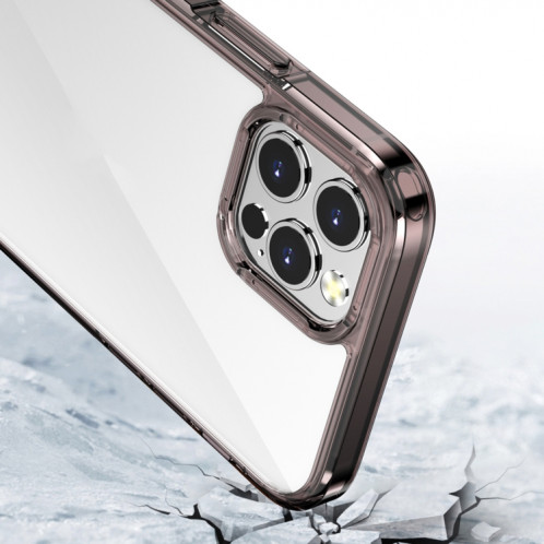 PC + TPU Couverture complète Cas de protection antichoc pour iPhone 13 Pro (Noir transparent) SH105A934-07