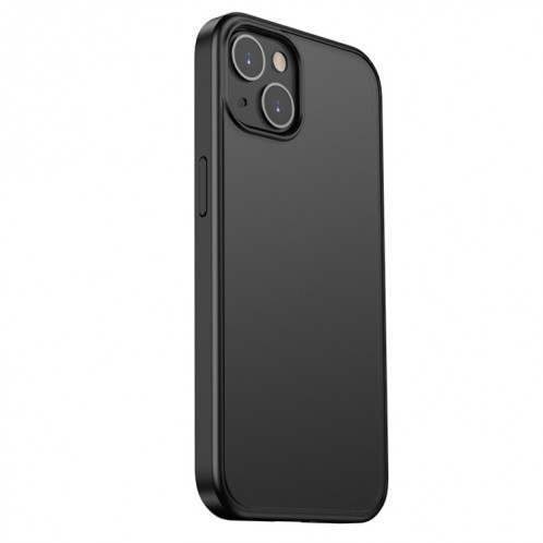 Peau Sentence PC dépoli PC + TPU Case antichoc avec bouton de couleur pour iPhone 13 (Noir) SH202C896-07