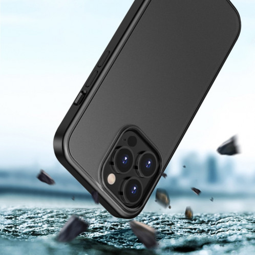 Sentez la peau dépoli PC + TPU Case antichoc avec bouton de couleur pour iPhone 13 Pro (Blanc) SH203A878-07