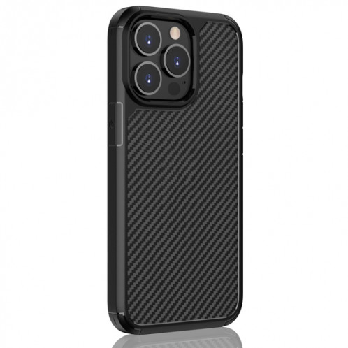 Pioneer Carbon Fibre Texture TPU TPU + PC pour iPhone 13 PRO (Noir) SH603A1473-07