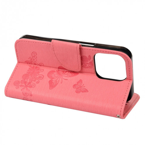 Motif floral en relief Vintage Étui en cuir horizontal Flip Horizontal avec fente et portefeuille et portefeuille et longe pour iPhone 13 mini (rose) SH702B371-07