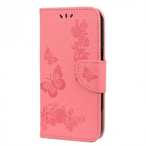 Vintage Motif Floral Galfly Motif Horizontal Flip Cuir Toot avec fente et portefeuille et portefeuille et longe pour iPhone 13 Pro (rose) SH704B588-07