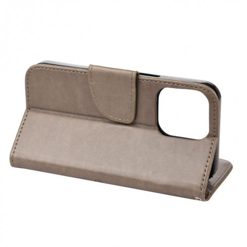 Modèle de fleur papillon Horizontal Flip Cuir Coating avec support et portefeuille pour carte et portefeuille pour iPhone 13 Pro (gris) SH804B1161-07