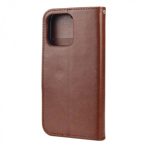 Modèle de fleur papillon Horizontal Flip Cuir Coating avec support & carte Slots & Portefeuille pour iPhone 13 Pro (Brown) SH804C1846-07