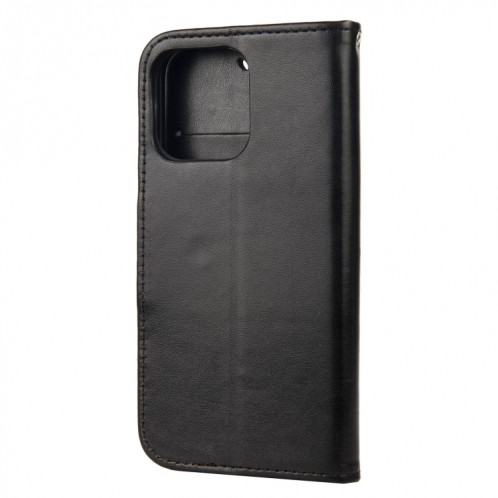 Modèle de fleurs papillon Horizontal Flip Cuir Coffret avec porte-carte et portefeuille pour iPhone 13 Pro (Noir) SH804F601-07