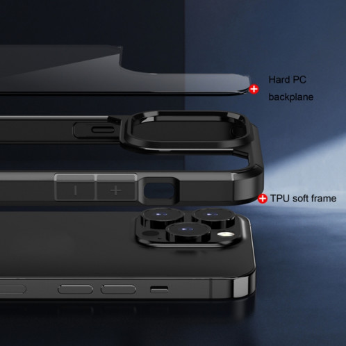 TPU + Cas de protection PC pour iPhone 13 Pro (Noir) SH903A377-07