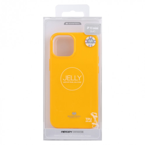 GOOSPERY Jelly Couverture complète Étui souple pour iPhone 13 mini (jaune) SG201M1042-07