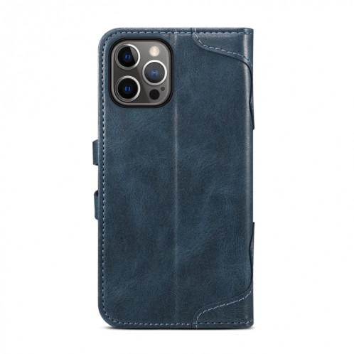 Cas de texture de veau Boucle Horizontal Flip Cuir Coffret avec porte-cartes et portefeuille pour iPhone 13 (bleu) SH602B869-07