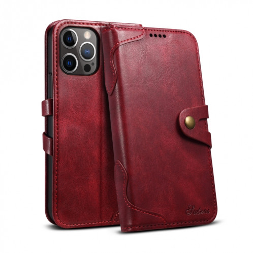 Calf Texture Boucle Horizontal Flip Cuir Case avec porte-cartes et portefeuille pour iPhone 13 (rouge) SH602C1669-07