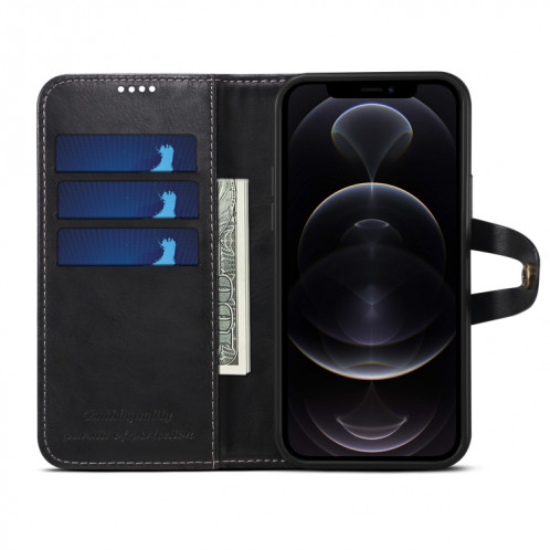 Veau texture boucle flip étui en cuir horizontal avec support et carte Machines à sous et porte-monnaie pour l'iPhone 13 (Noir) SH602D1714-07