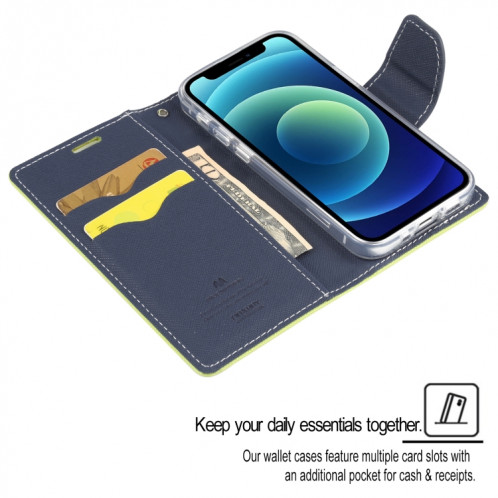 HOBOSPERY FANCY Diary Cross Motif Horizontal Flip Cuir Case avec support & Card Slots & Portefeuille pour iPhone 13 Mini (vert menthe) SG201E789-07
