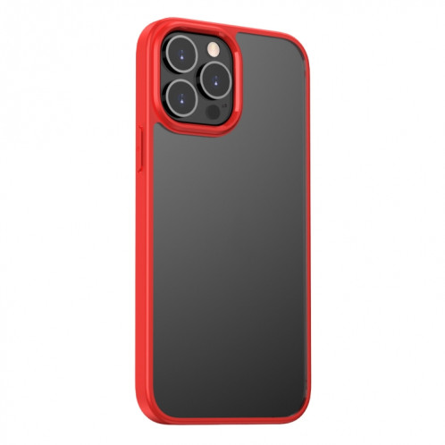 Clear Acrylique + TPU Case à quatre angles à quatre angles à quatre angles pour iPhone 13 Pro (rouge) SH603C1605-07