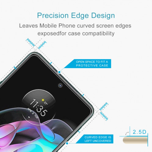 Pour Motorola Edge 20 10 pcs 0.26mm Film de verre trempé de 9h 2.5D SH1701661-08