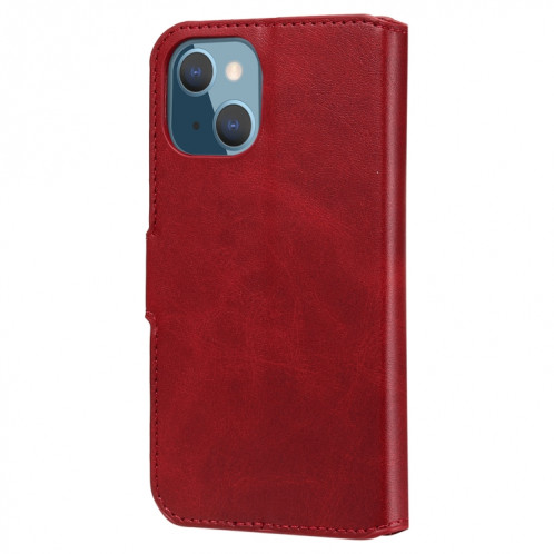 CLASSIC CALF TEXTURE PU + TPU Horizontal Horizontal Coatier Coating avec porte-cartes et portefeuille pour iPhone 13 mini (rouge) SH601B1271-07