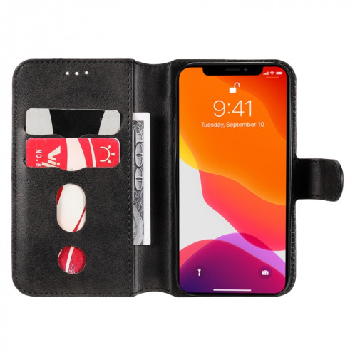 Texture de veau Classique PU + TPU Horizontal Flip Cuir Coating avec porte-carte et portefeuille pour iPhone 13 mini (noir) SH601D829-07