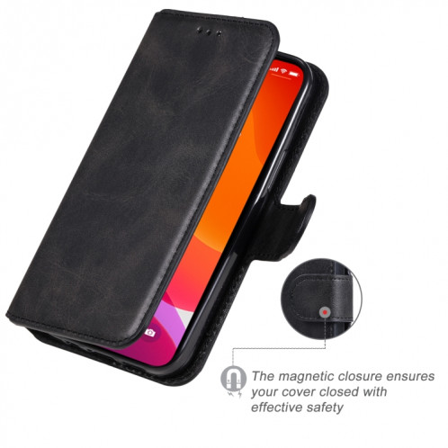 Texture de veau Classique PU + TPU Horizontal Flip Cuir Coating avec porte-carte et portefeuille pour iPhone 13 mini (noir) SH601D829-07