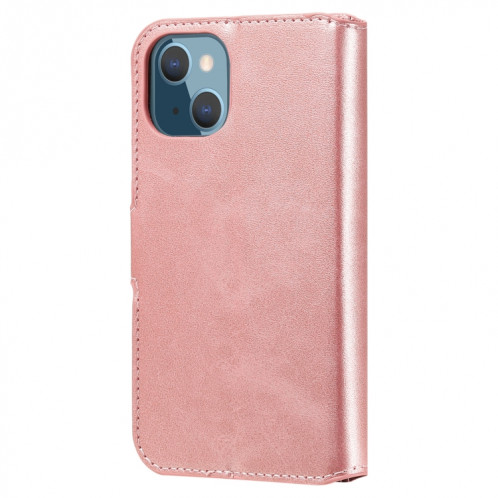 CLASSIC CALF TEXTURE PU + TPU Horizontal Horizontal Coating avec porte-carte et portefeuille pour iPhone 13 mini (or rose) SH601E1298-07