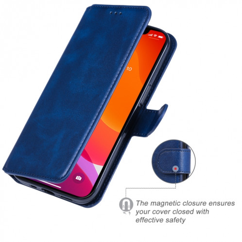 Texture de veau Classique Texture PU + TPU Horizontal Horizontal Coating Boot avec porte-carte et portefeuille pour iPhone 13 (bleu) SH602A1870-07