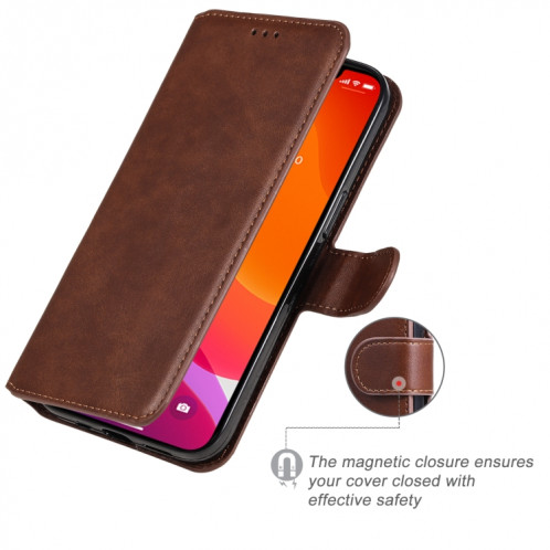 Texture de veau Classique PU + TPU Horizontal Toam Coating Horizontal avec porte-carte Slots & Portefeuille pour iPhone 13 (Brown) SH602C892-07
