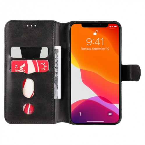 CLASSIC CALF TEXTURE PU + TPU Horizontal Flip Coating Coffret avec porte-cartes et portefeuille pour iPhone 13 (noir) SH602D1957-07