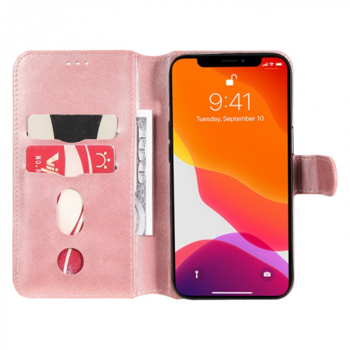 Texture de veau Classique PU + TPU Horizontal Flip Cuir Too avec porte-carte et portefeuille pour iPhone 13 (or rose) SH602E1179-07