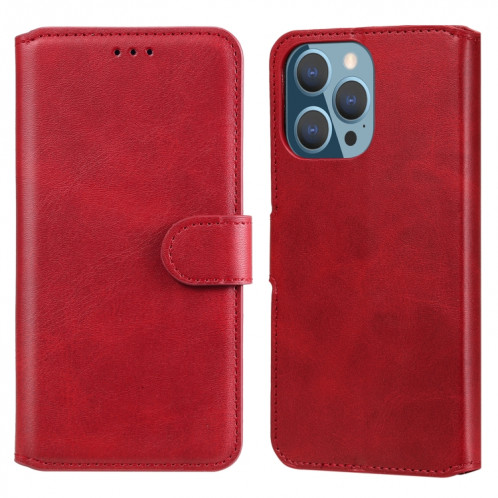 Texture de veau classique PU + TPU Horizontal Flip Coating Coffret avec porte-cartes et portefeuille pour iPhone 13 Pro (rouge) SH603B795-07