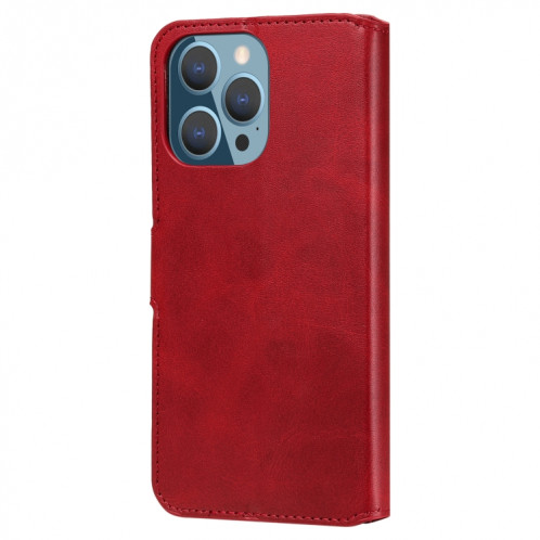 Texture de veau classique PU + TPU Horizontal Flip Coating Coffret avec porte-cartes et portefeuille pour iPhone 13 Pro (rouge) SH603B795-07