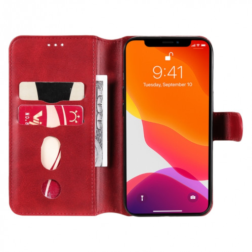 Texture de veau classique PU + TPU Horizontal Flip Coating Coffret avec porte-cartes et portefeuille pour iPhone 13 Pro (rouge) SH603B795-07