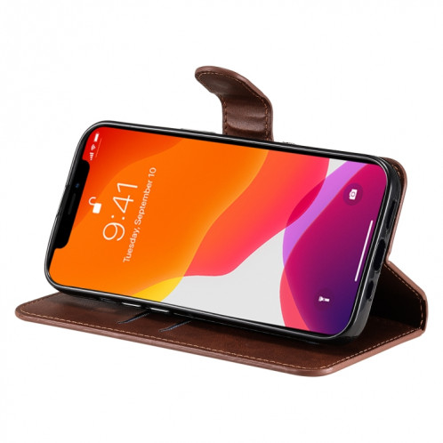 Texture de mollet classique PU + TPU Horizontal Flip Cuir Too avec support et portefeuille pour iPhone 13 PRO (Brown) SH603C1547-07