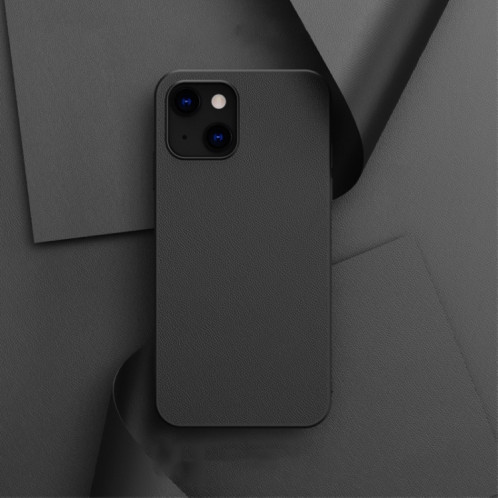 Coque pure en cuir de cuir recouvert de cuir antichoc pour iPhone 13 (noir) SH702A1704-07