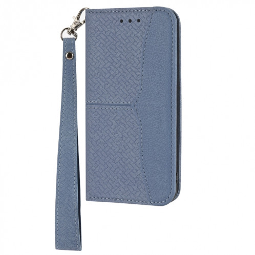 Texture tissée Couture Magnétique Horizontal Horizontal Boîtier en cuir PU avec porte-cartes et portefeuille et lanière pour iPhone 13 (gris) SH308D1246-07