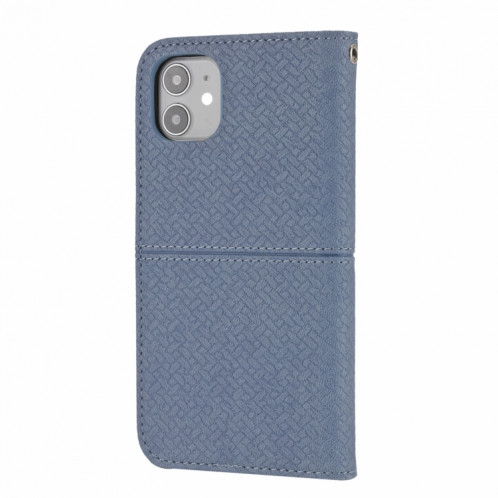 Texture tissée Couture Magnétique Horizontal Horizontal Boîtier en cuir PU avec porte-cartes et portefeuille et lanière pour iPhone 13 (gris) SH308D1246-07