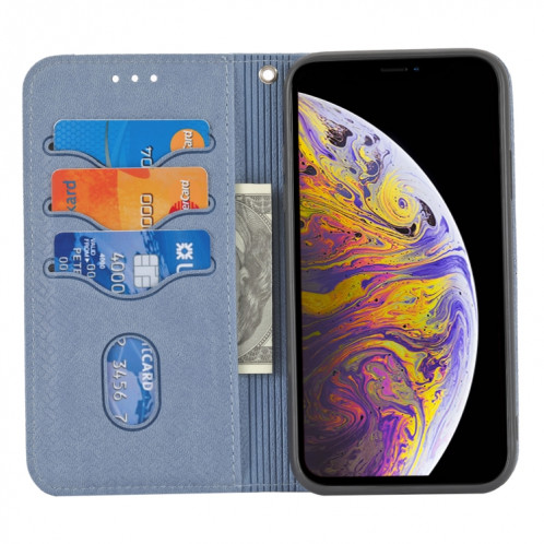 Texture tissée Couture Magnétique Horizontal Horizontal Boîtier en cuir PU avec porte-cartes et portefeuille et lanière pour iPhone 13 (gris) SH308D1246-07