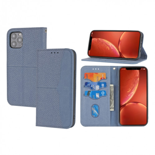 Texture tissée Couture Magnétique Horizontal Horizontal Boîtier en cuir PU avec support & carte Slots & Portefeuille et longe pour iPhone 13 PRO (gris) SH309D1557-07