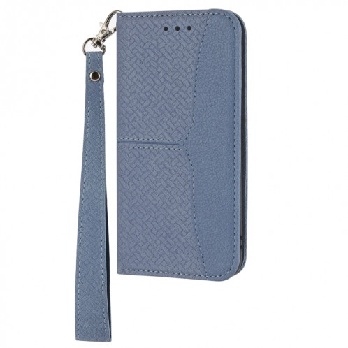 Texture tissée Couture Magnétique Horizontal Horizontal Boîtier en cuir PU avec support & carte Slots & Portefeuille et longe pour iPhone 13 PRO (gris) SH309D1557-07