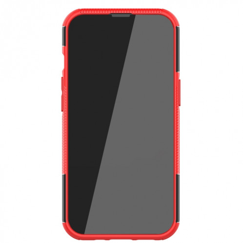 Texture des pneus TPU + TPU + PC PC avec support pour iPhone 13 Mini (rouge) SH201A1252-07