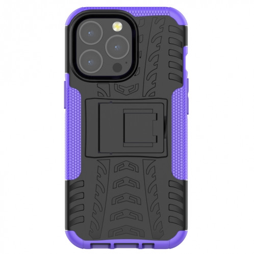 Texture de pneu TPU TPU + PC Cas de protection avec support pour iPhone 13 Mini (violet) SH201C1470-07