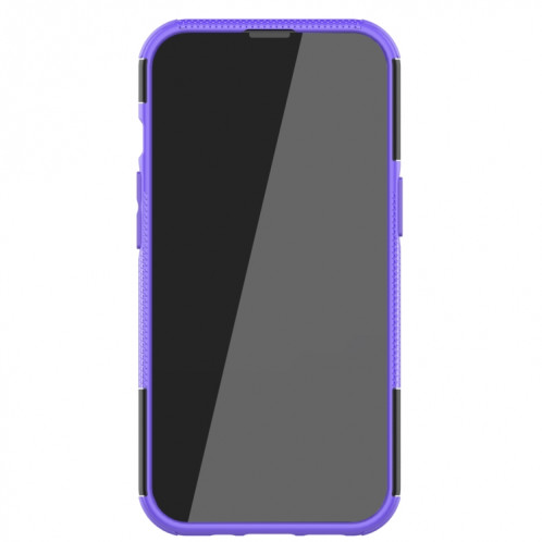 Texture de pneu TPU TPU + PC Cas de protection avec support pour iPhone 13 Mini (violet) SH201C1470-07