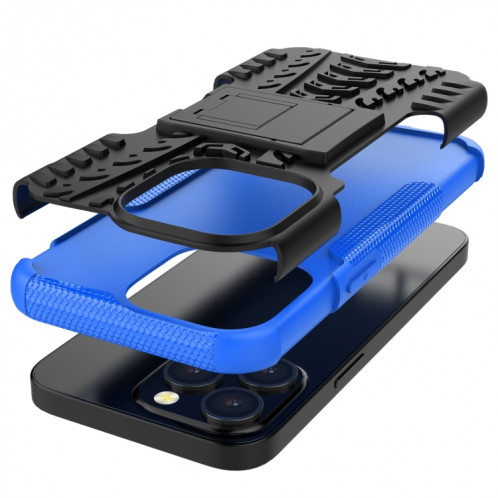 Texture de pneu TPU TPU + PC Cas de protection avec support pour iPhone 13 (bleu) SH202B1512-07