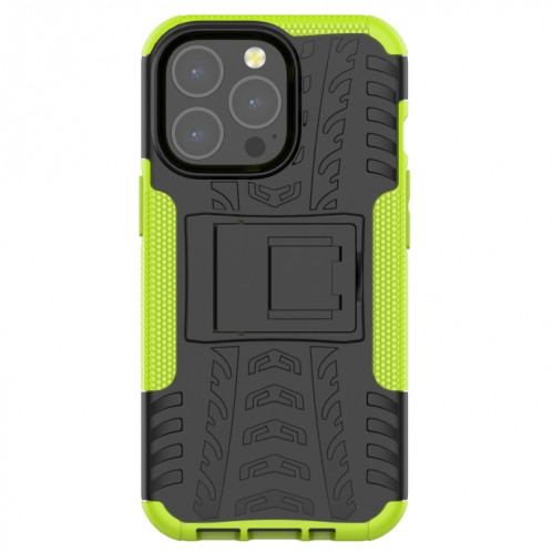 Texture de pneu TPU TPU + PC TPU + PC avec support pour iPhone 13 (vert) SH202F1017-07