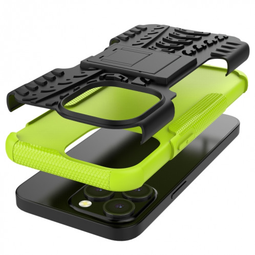 Texture de pneu TPU TPU + PC TPU + PC avec support pour iPhone 13 (vert) SH202F1017-07