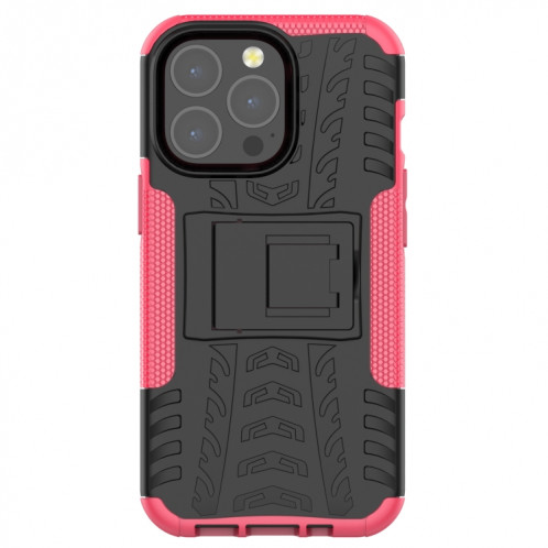 Texture de pneu TPU TPU + PC Cas de protection avec support pour iPhone 13 (rose) SH202G1847-07