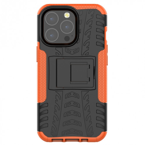 Texture de pneu TPU TPU + PC TPU + PC avec support pour iPhone 13 (Orange) SH202H159-07