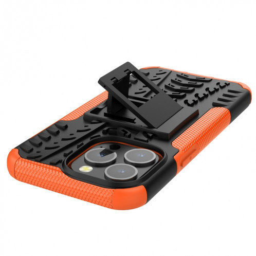 Texture de pneu TPU TPU + PC TPU + PC avec support pour iPhone 13 (Orange) SH202H159-07