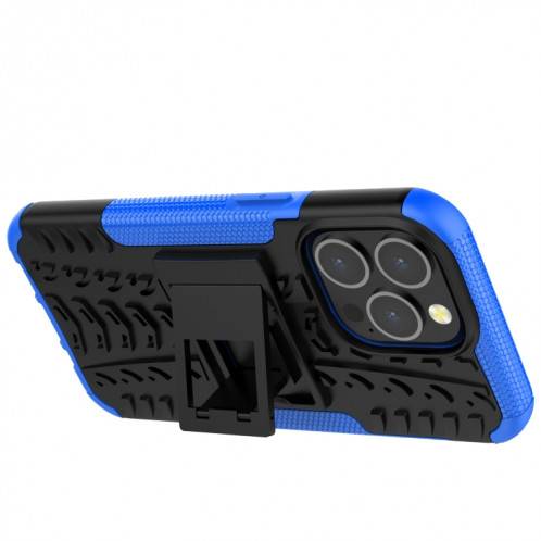 Texture de pneu TPU TPU + PC TPU + PC avec support pour iPhone 13 Pro (Bleu) SH203B795-07
