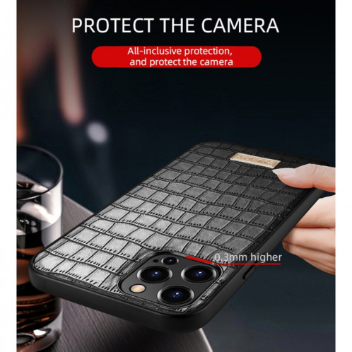 Sulada Crocodile Texture TPU Cas de protection pour iPhone 13 (rouge) SS302A704-07