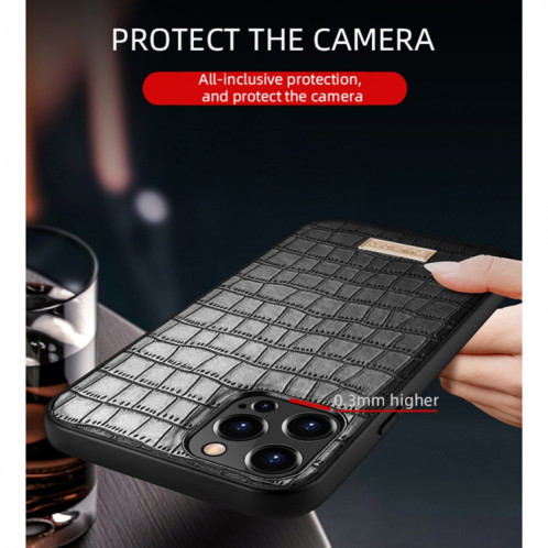 Sulada Crocodile Texture TPU Cas de protection pour iPhone 13 (MOCHA BROWN) SS302C350-07