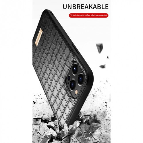 Étui de protection TPU TPU Texture Sulada Crocodile pour iPhone 13 (Noir) SS302D1896-07